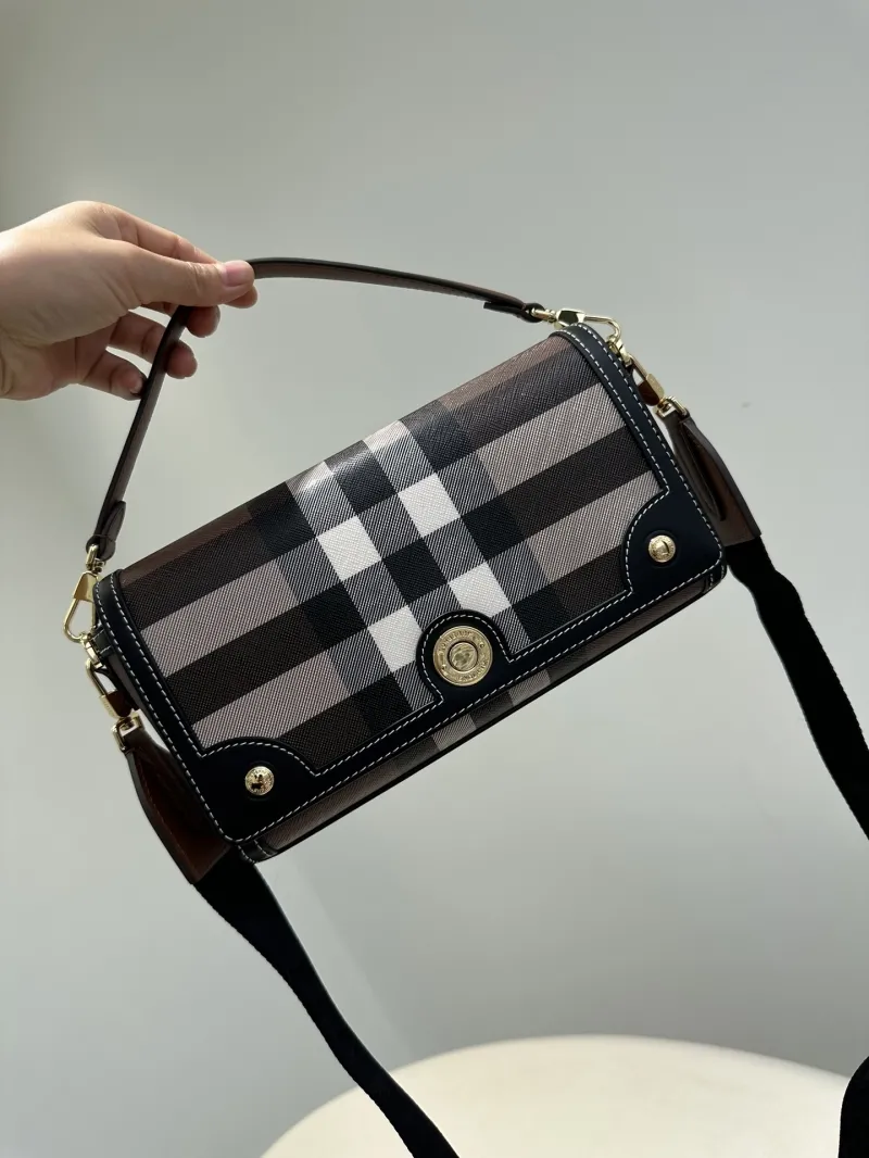 Burberry Brown Check Satchel Crossbody Bag