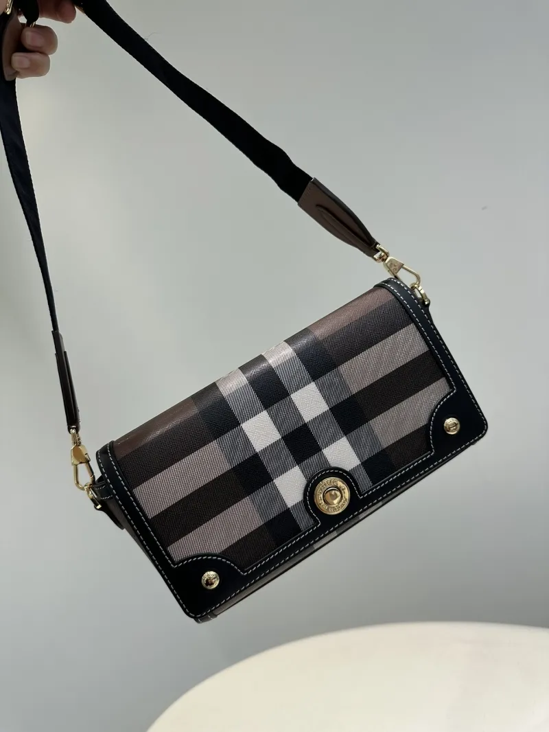 Alternative view of Burberry Brown Check Satchel Crossbody Bag