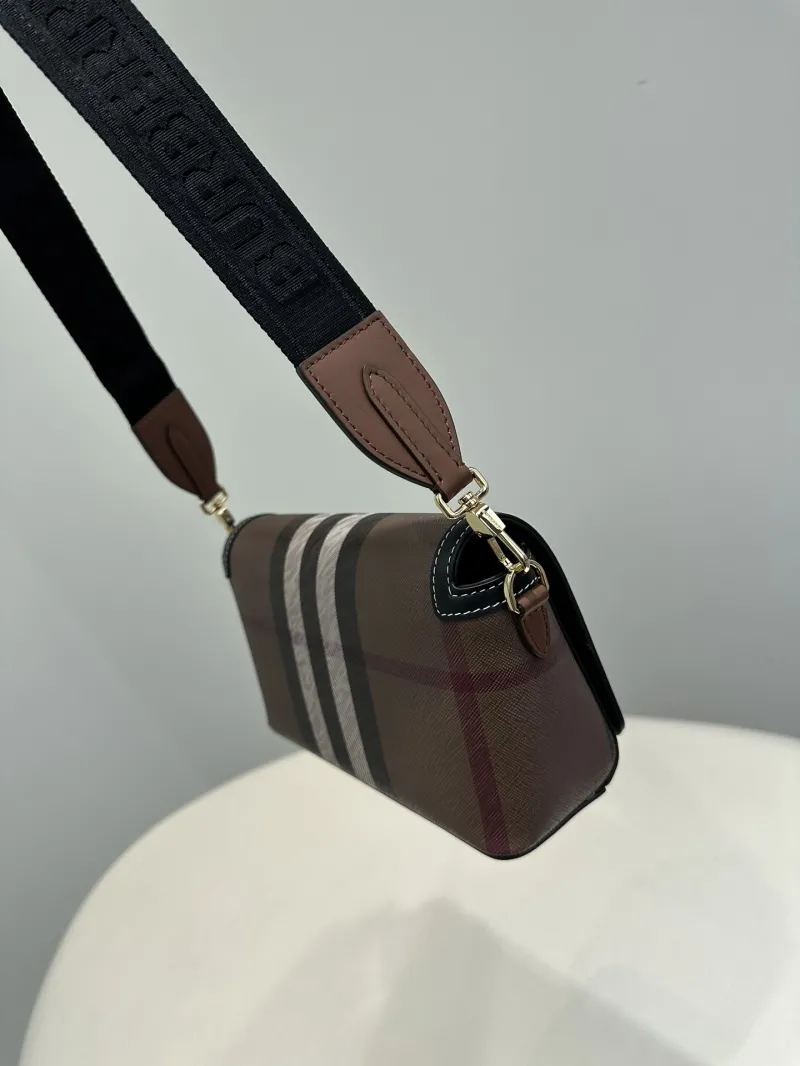 Burberry Brown Check Satchel Crossbody Bag - Image 3
