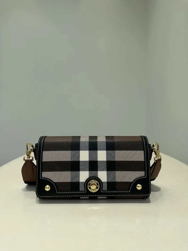 Burberry Brown Check Satchel Crossbody Bag - Image 4