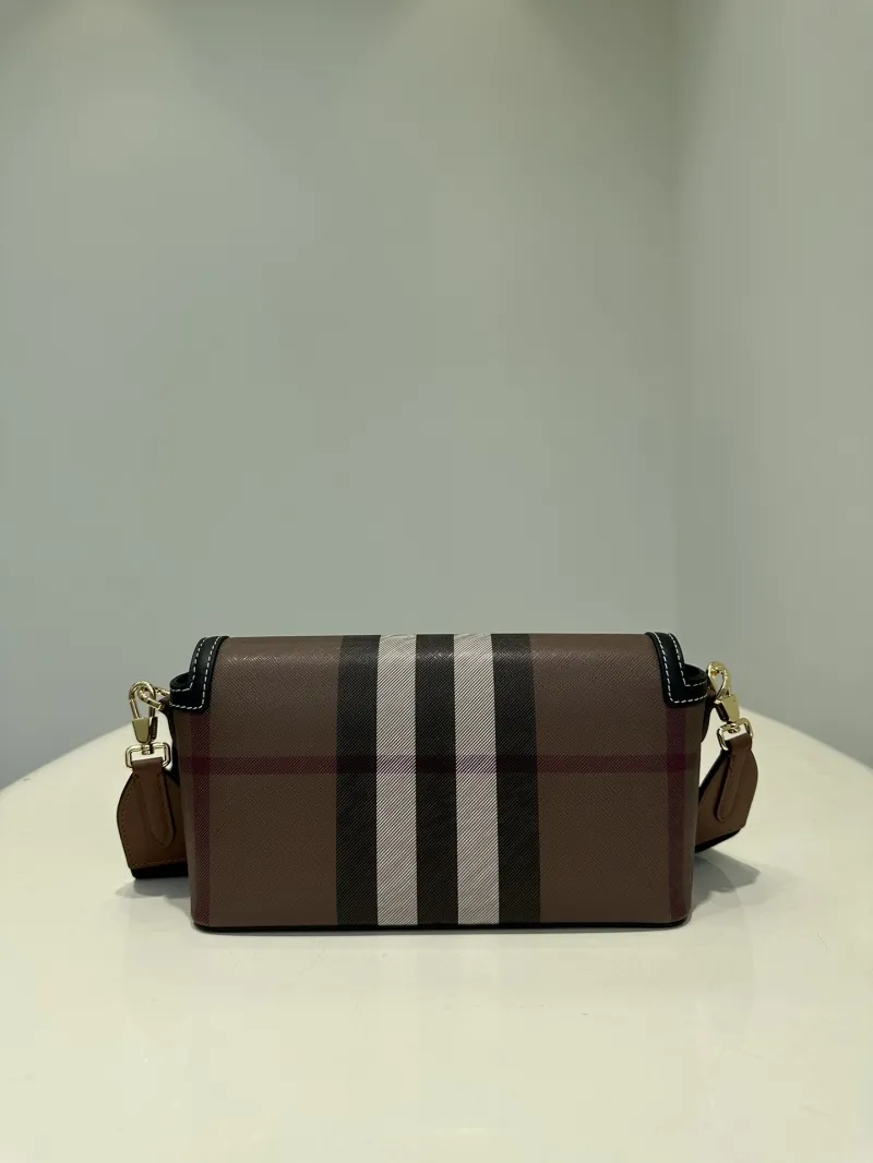 Burberry Brown Check Satchel Crossbody Bag - Image 6