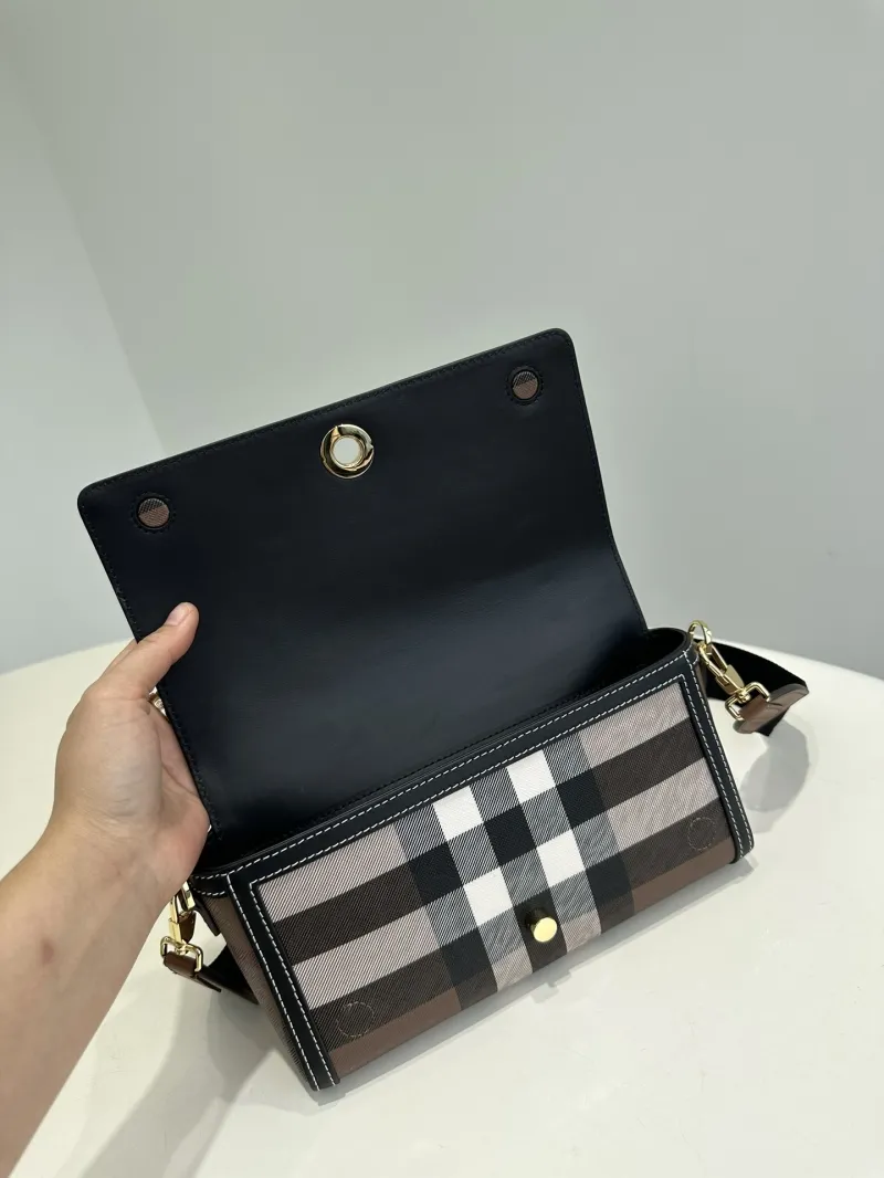 Burberry Brown Check Satchel Crossbody Bag - Image 8