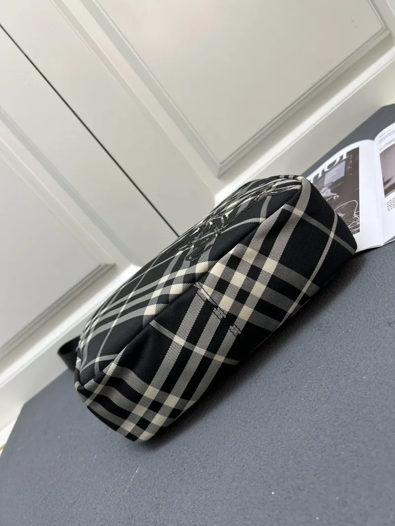 Burberry Black Beige Check Crossbody Bag 8201 - Image 9