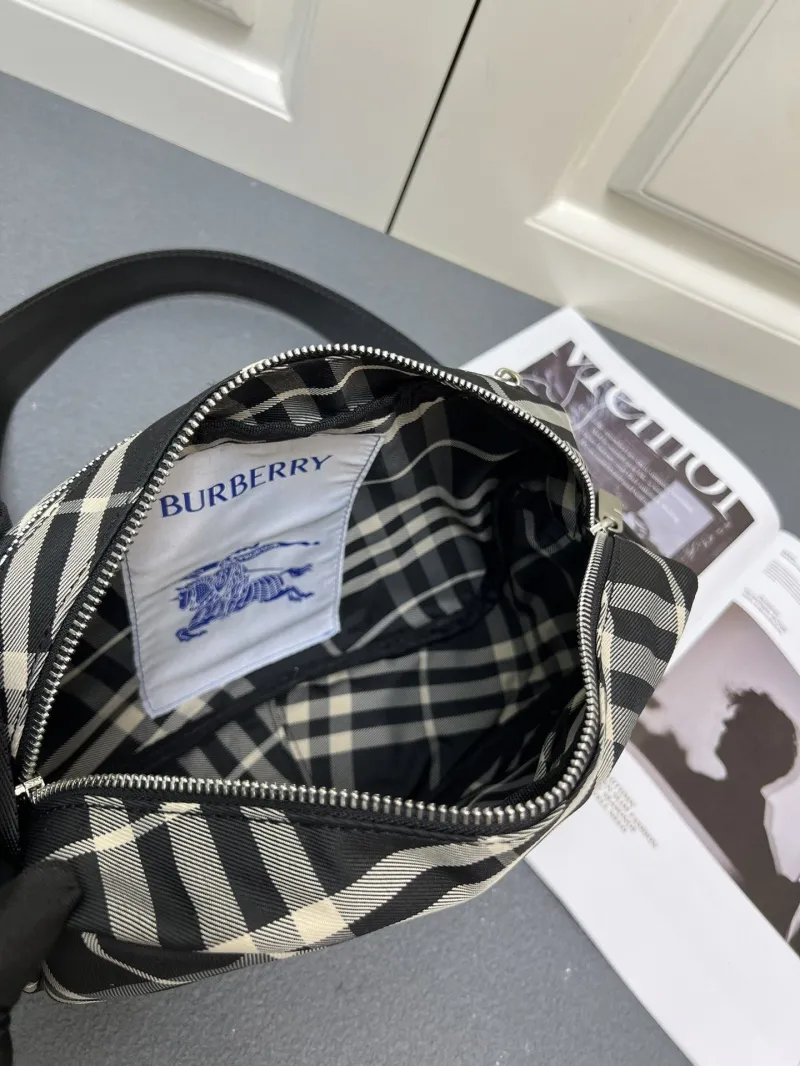 Burberry Black Beige Check Crossbody Bag 8201 - Image 10