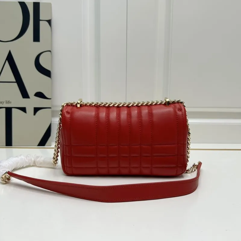 Burberry Red Quilted Leather Shoulder Bag 8378 - Image 3