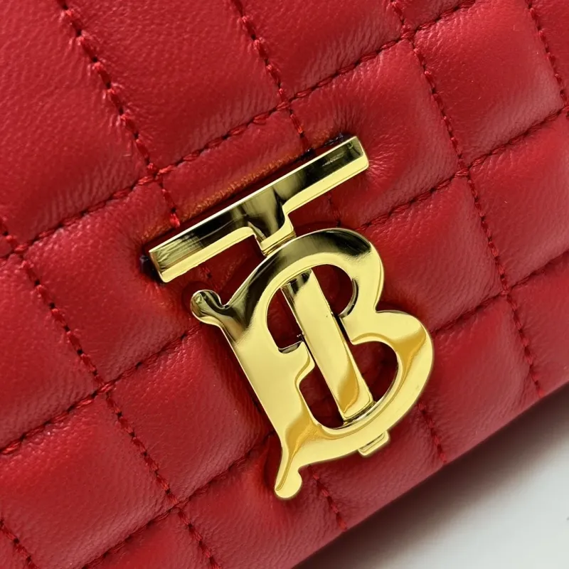 Burberry Red Quilted Leather Shoulder Bag 8378 - Image 4