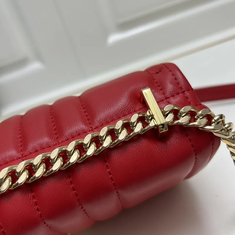 Burberry Red Quilted Leather Shoulder Bag 8378 - Image 5