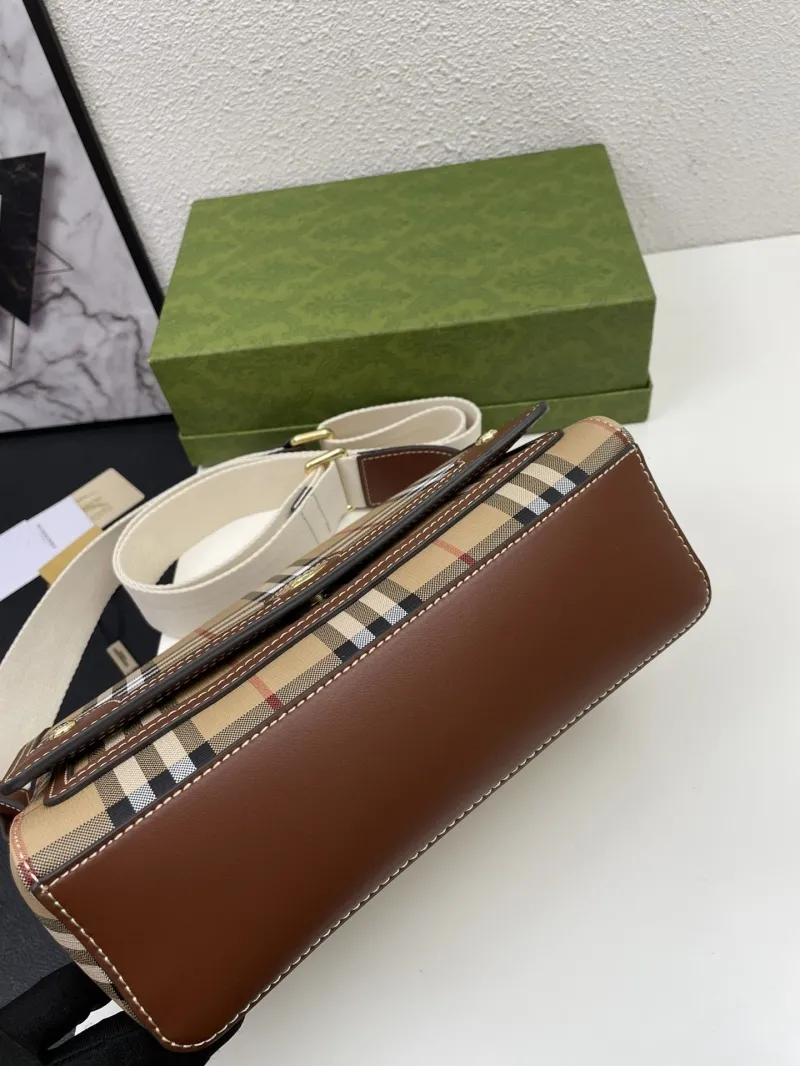 Burberry 8350 Classic Check Satchel Bag 25cm - Image 4