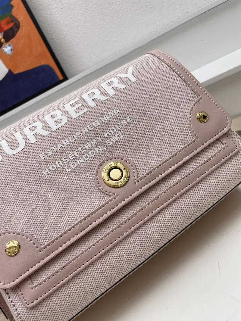 Burberry 8350 Light Pink Crossbody Satchel Bag Size 25 - Image 4
