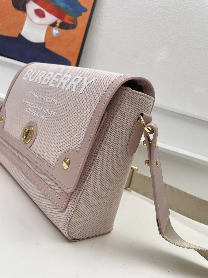 Burberry 8350 Light Pink Crossbody Satchel Bag Size 25 - Image 6