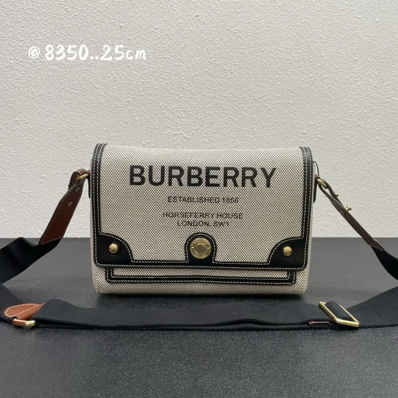 Burberry Horseferry Beige Canvas Crossbody Bag