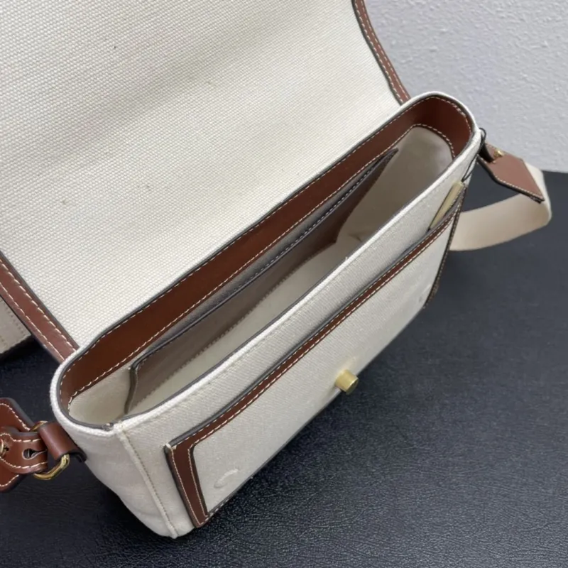 Burberry Beige Brown Canvas Crossbody Satchel Bag - Image 8