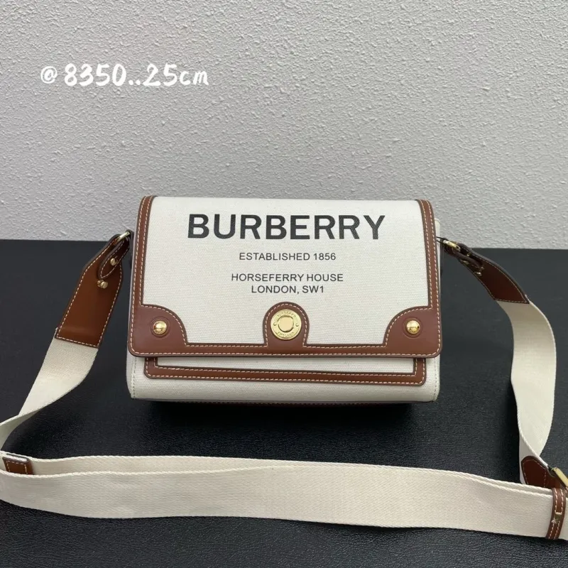 Burberry Cream Brown Crossbody Satchel Bag