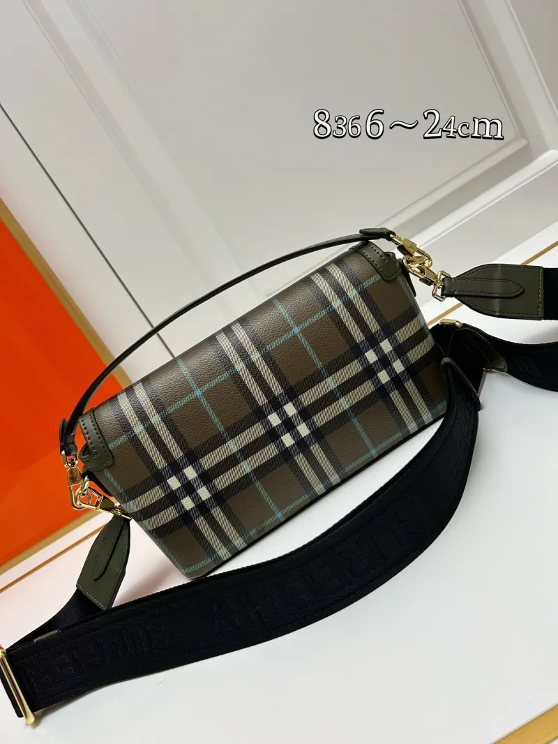 Alternative view of Burberry 8366 Olive Check Satchel Bag 24cm