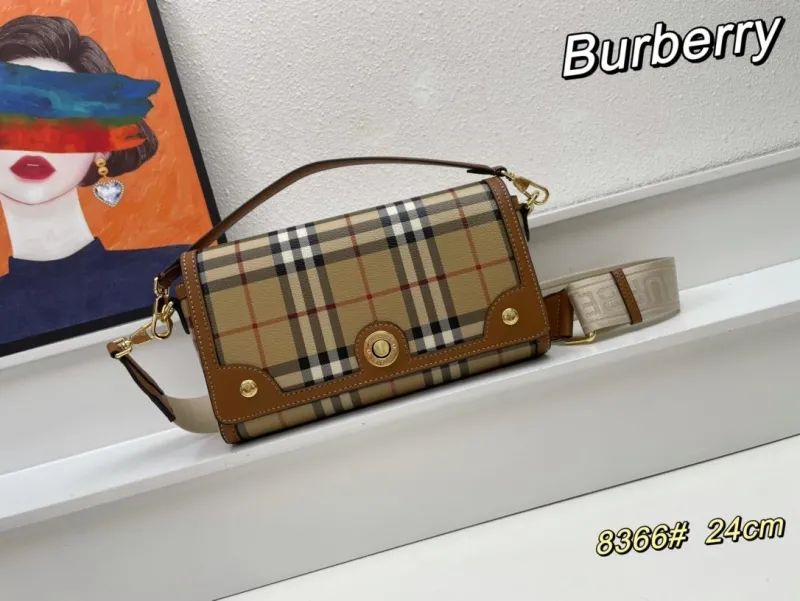 Burberry 8366 Classic Check Satchel Bag 24cm
