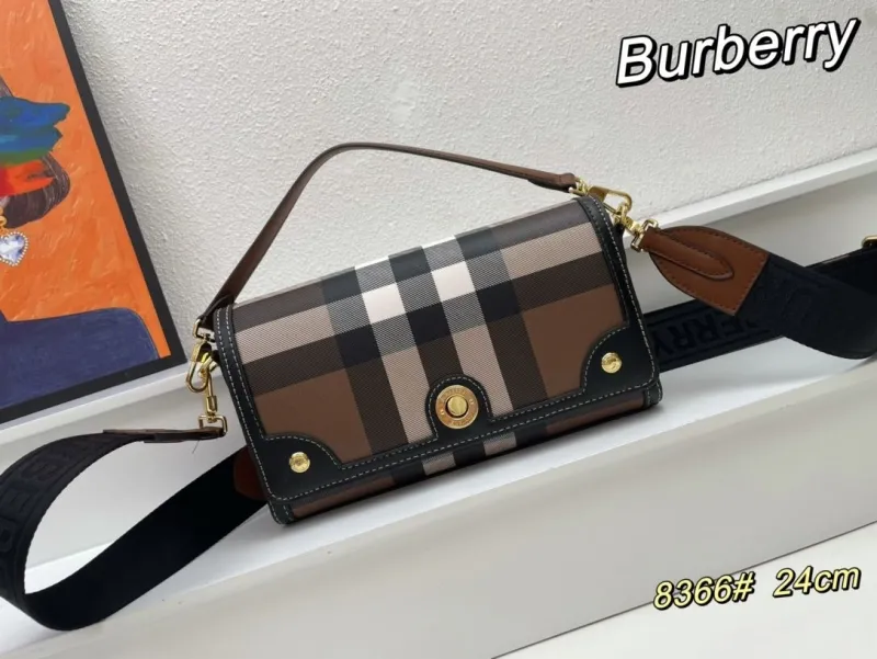 Burberry Brown Check Satchel Bag 24cm 8366