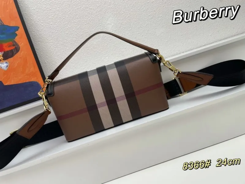 Alternative view of Burberry Brown Check Satchel Bag 24cm 8366