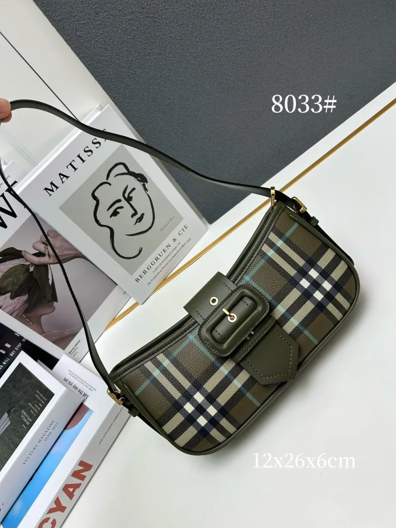 Alternative view of Burberry Olive Check Shoulder Bag 8033