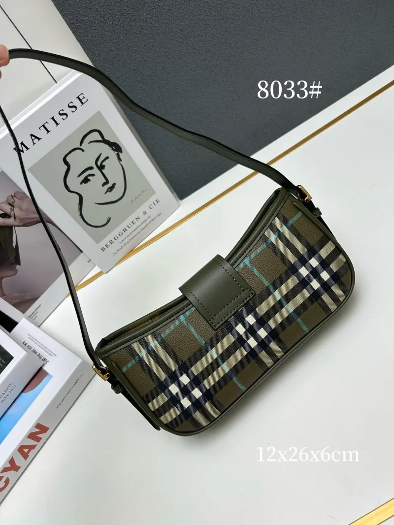 Burberry Olive Check Shoulder Bag 8033 - Image 3