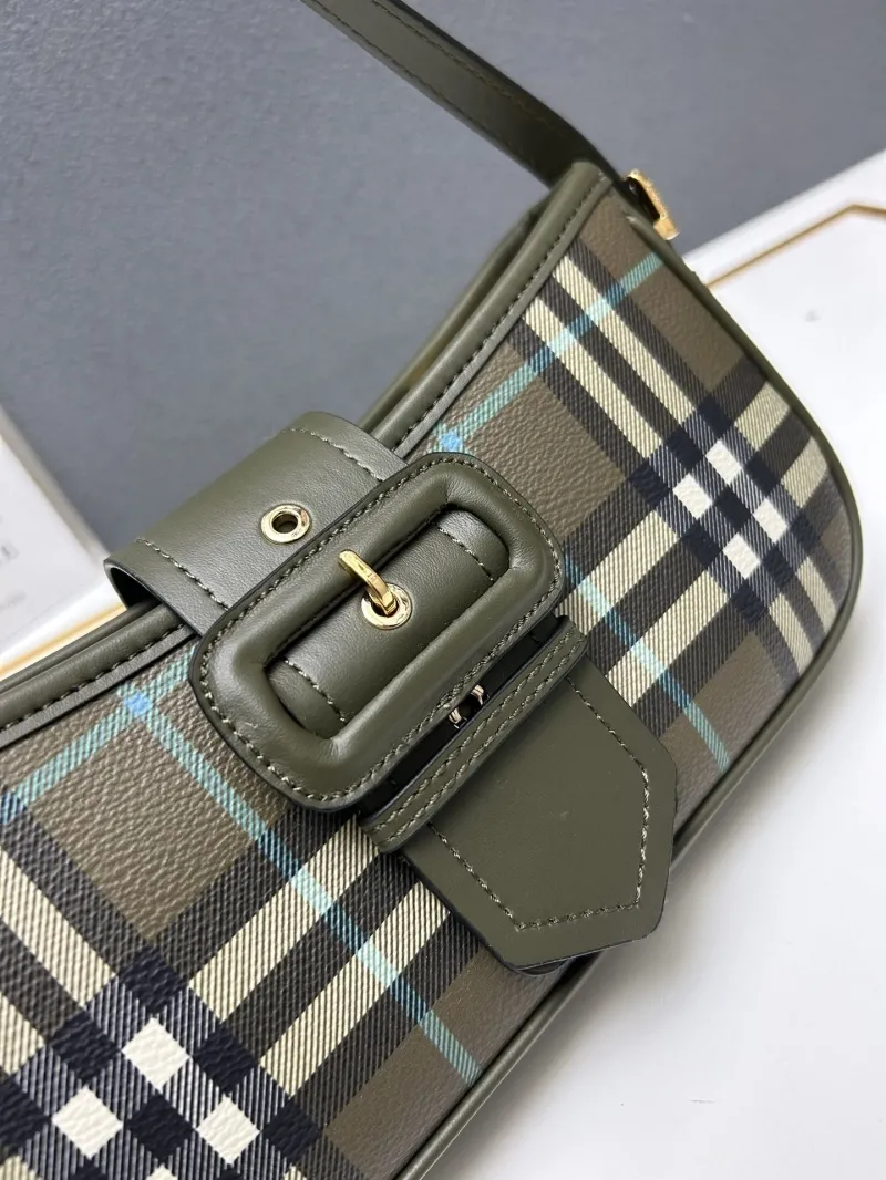 Burberry Olive Check Shoulder Bag 8033 - Image 5