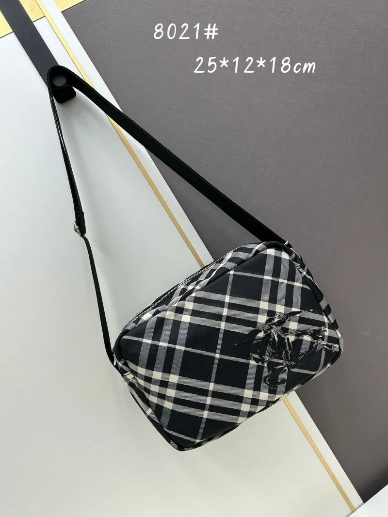 Burberry Black White Check Crossbody Bag 8021