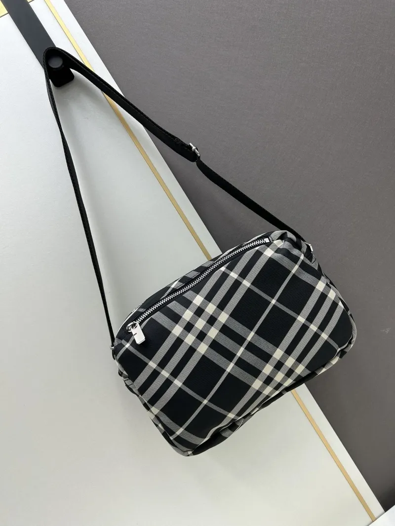 Alternative view of Burberry Black White Check Crossbody Bag 8021