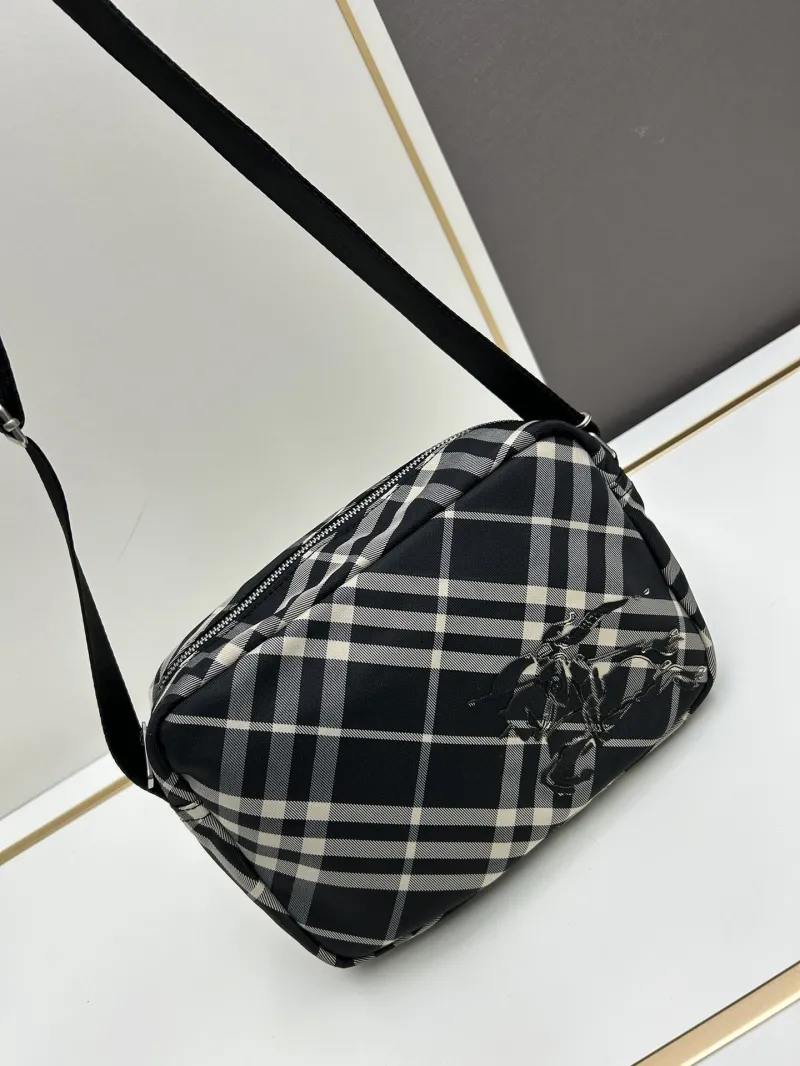 Burberry Black White Check Crossbody Bag 8021 - Image 3