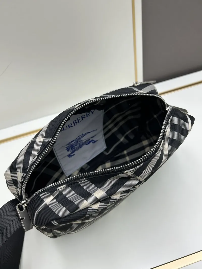 Burberry Black White Check Crossbody Bag 8021 - Image 7