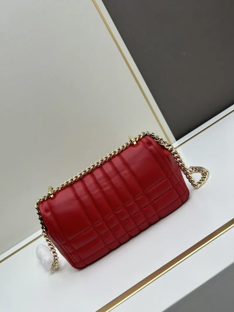 Burberry Red Quilted Satchel Shoulder Bag 8378 - Image 3