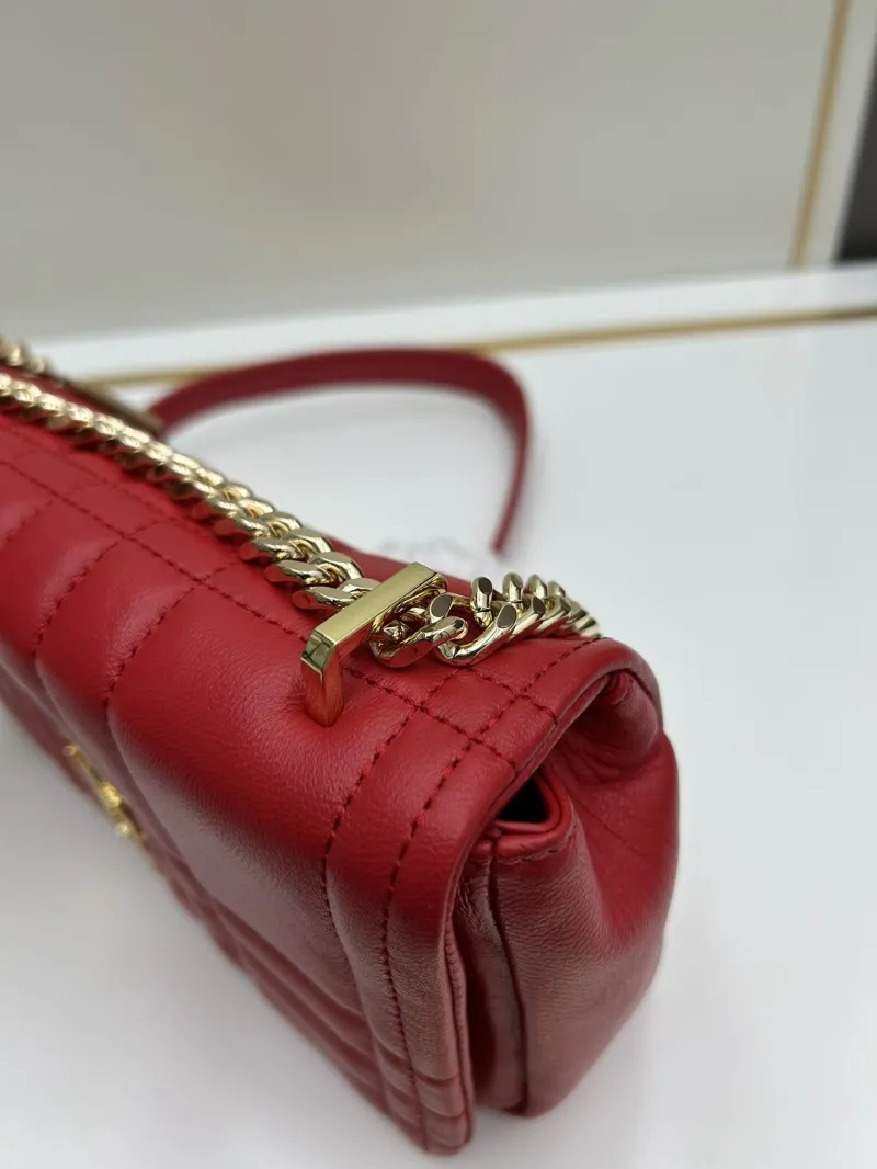 Burberry Red Quilted Satchel Shoulder Bag 8378 - Image 6