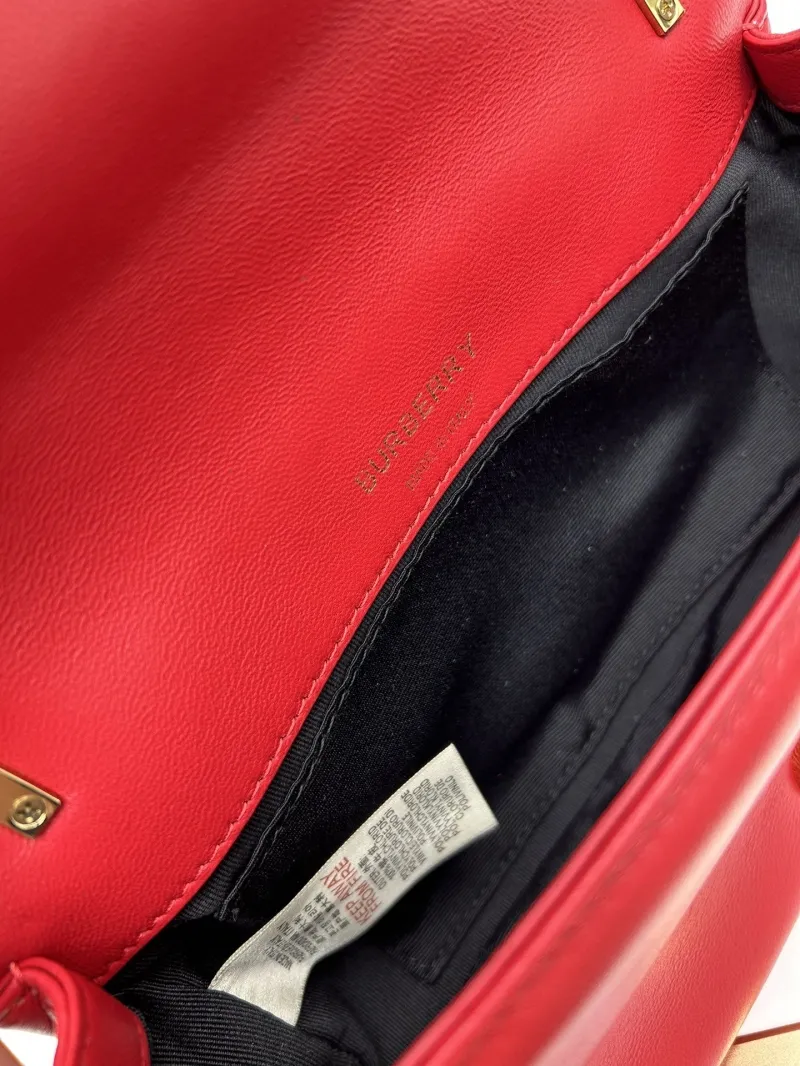 Burberry Red Quilted Satchel Shoulder Bag 8378 - Image 8