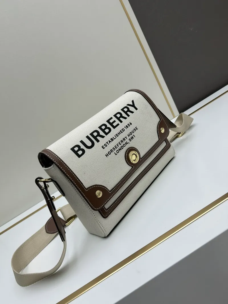 Alternative view of Burberry Beige Brown Canvas Crossbody Satchel Bag 8350