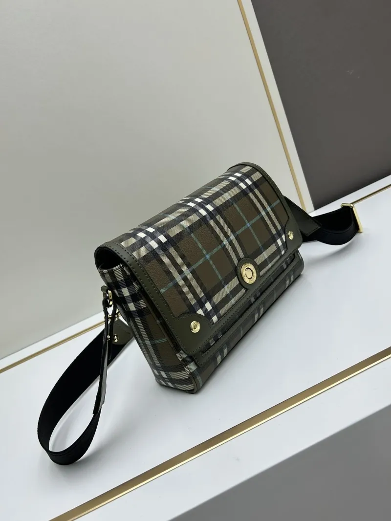 Alternative view of Burberry 8350 Olive Check Crossbody Satchel Bag