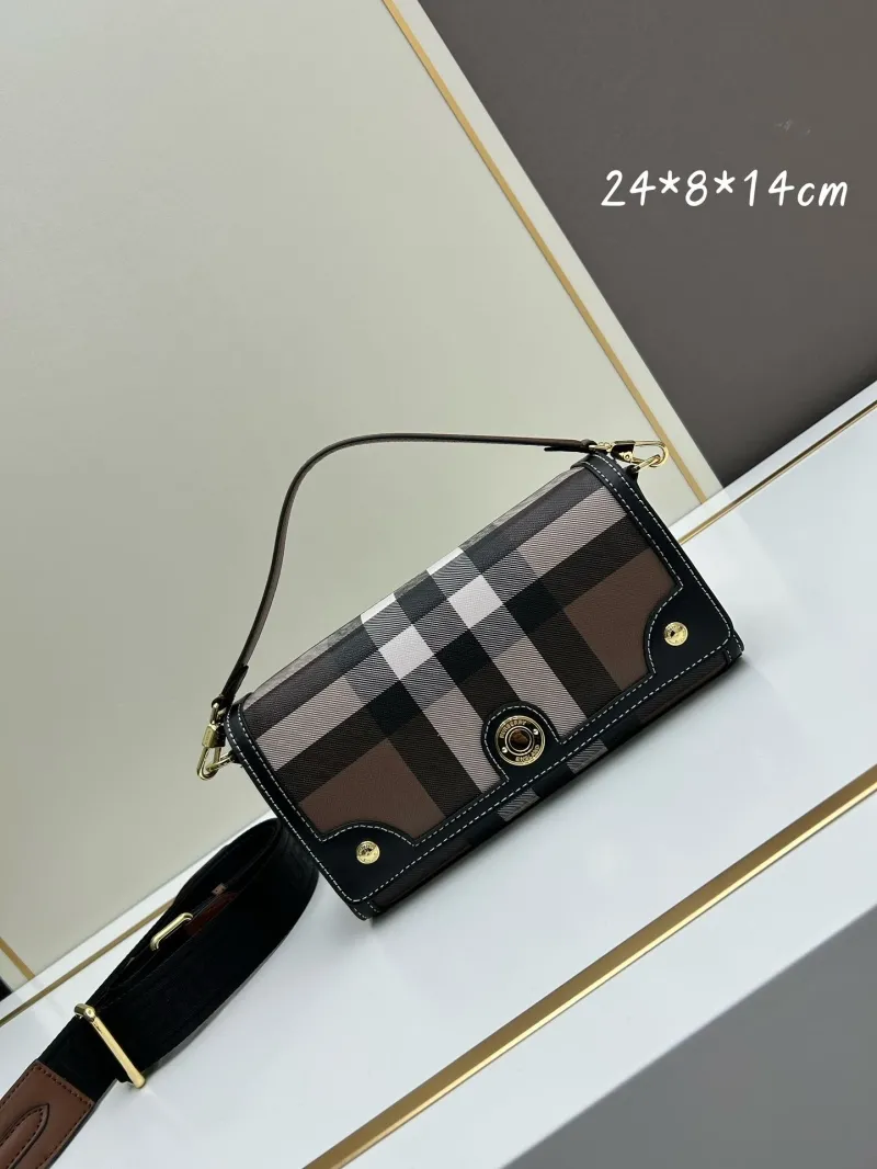 Burberry Brown Check Satchel Bag
