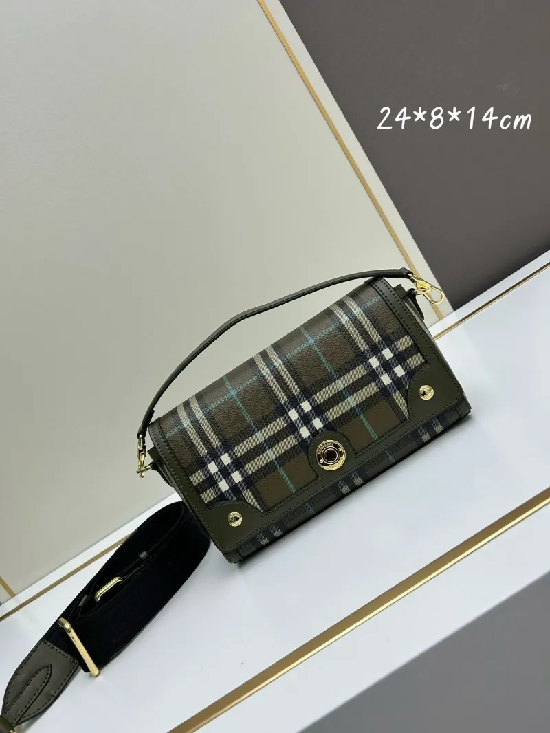 Burberry Olive Check Satchel Bag 261