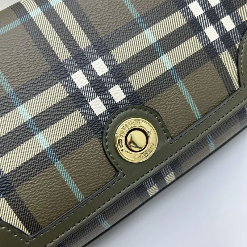Burberry Olive Check Satchel Bag 261 - Image 4