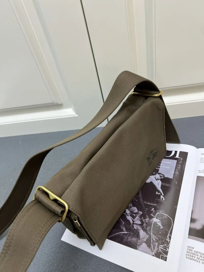 Burberry 8202 Olive Brown Satchel Bag 25x16x8cm - Image 3