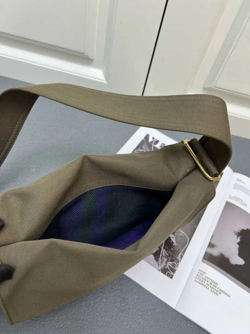 Burberry 8202 Olive Brown Satchel Bag 25x16x8cm - Image 9