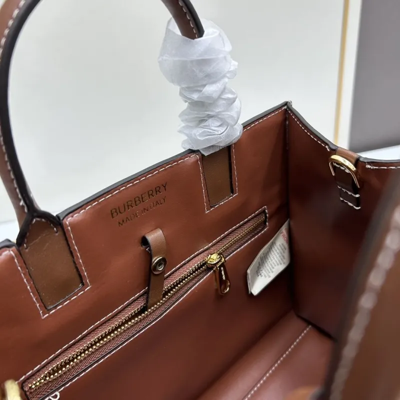 Burberry Beige Brown Shopping Tote Bag - Image 8