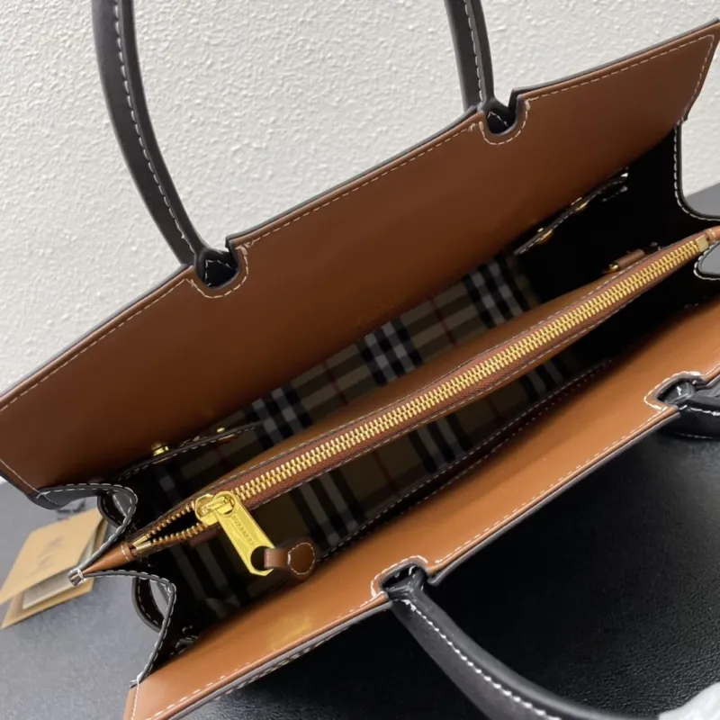 Burberry Black Leather Tote Bag 26cm 32cm 8347 8348 - Image 8