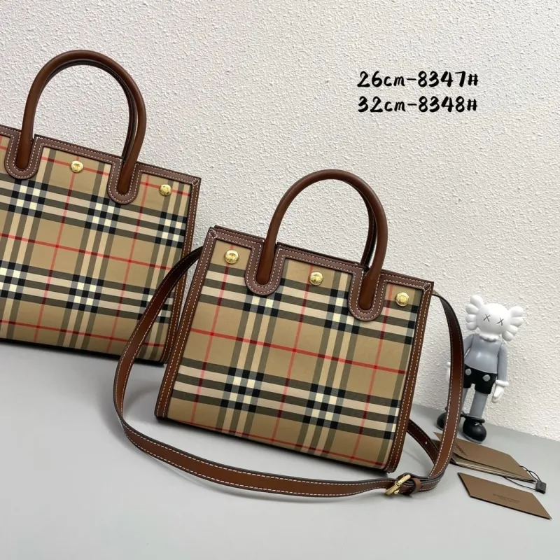 Burberry Vintage Check Tote Bag 8347 8348 - Image 3