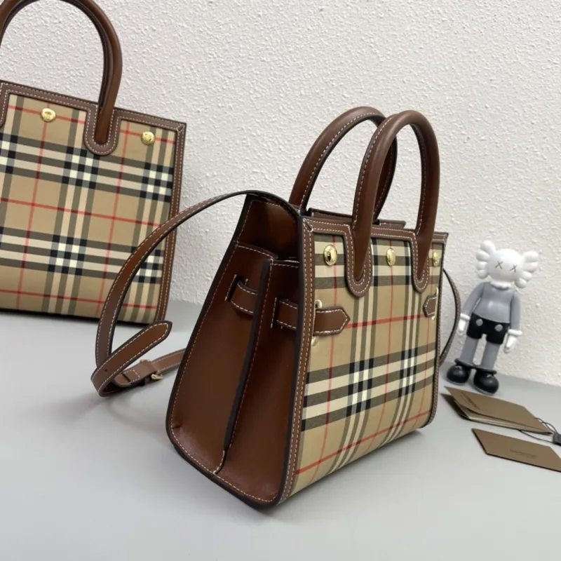 Burberry Vintage Check Tote Bag 8347 8348 - Image 5