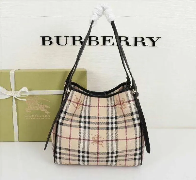 Burberry Classic Check Shoulder Shopping Bag