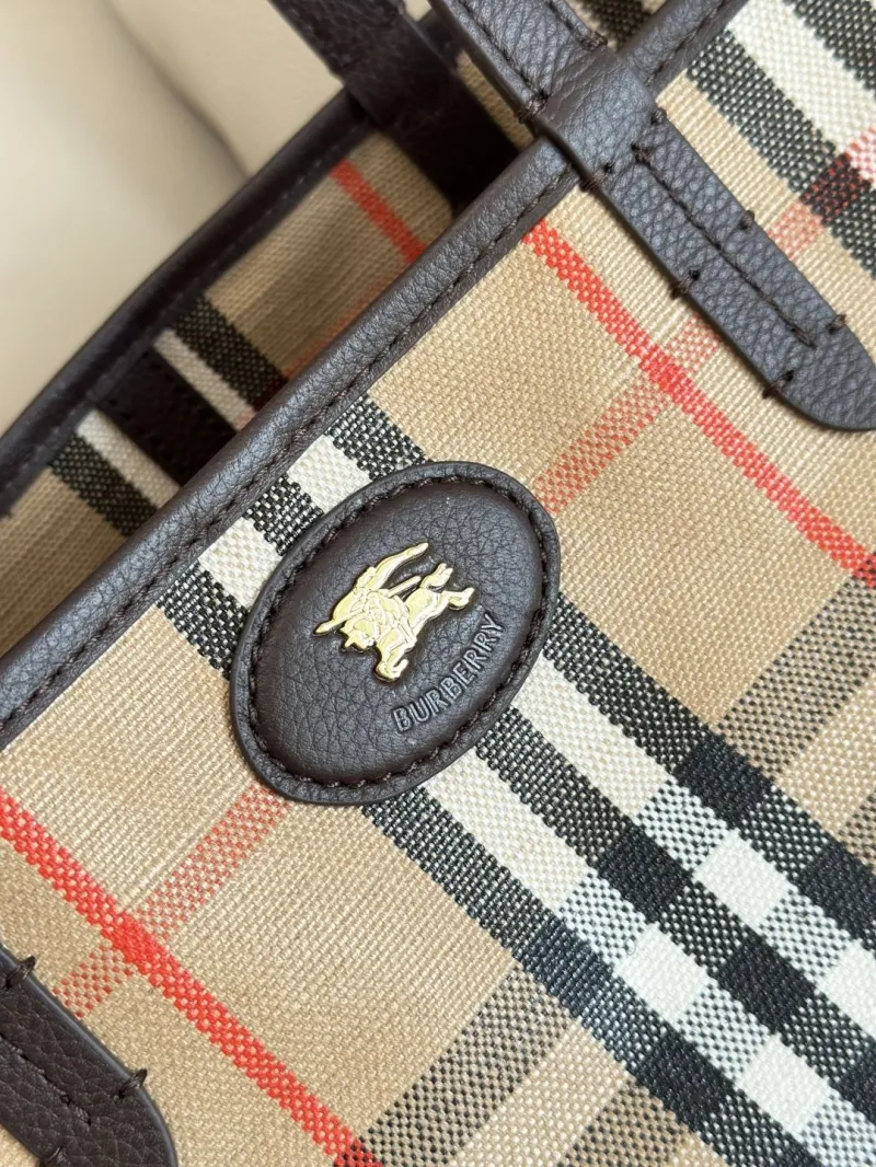 Burberry Classic Check Tote Bag with Pouch - Image 4