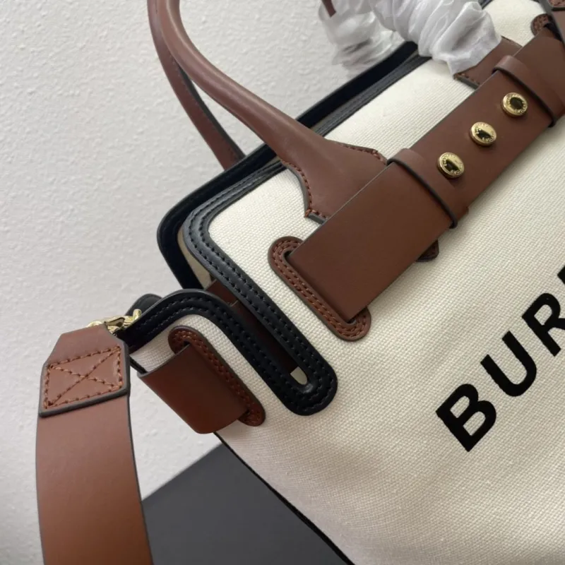 Burberry 8349 Cream Tote Bag Size 36 - Image 5