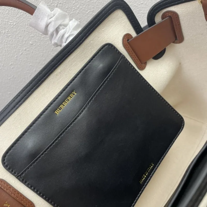 Burberry 8349 Cream Tote Bag Size 36 - Image 9