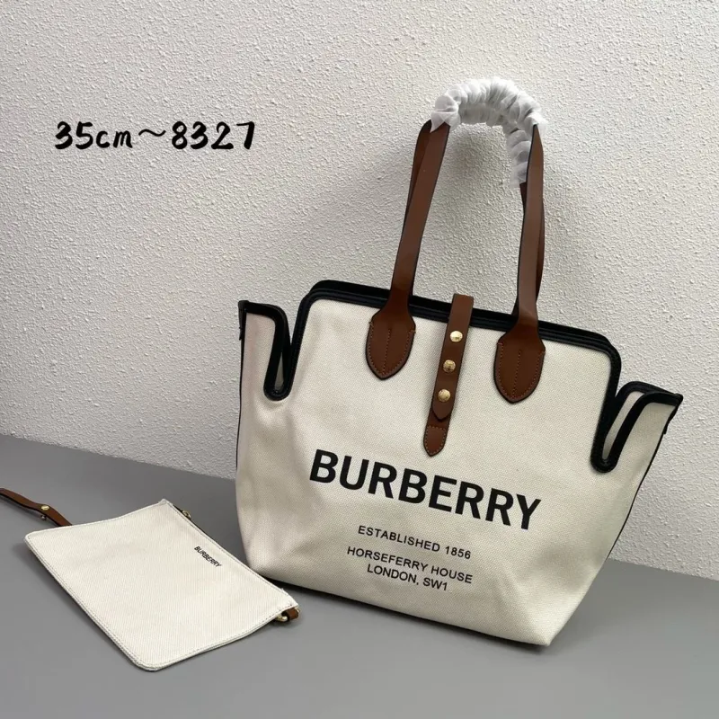 Burberry 8327 Cream Tote Bag with Pouch 35cm