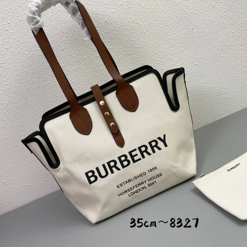 Alternative view of Burberry 8327 Cream Tote Bag with Pouch 35cm