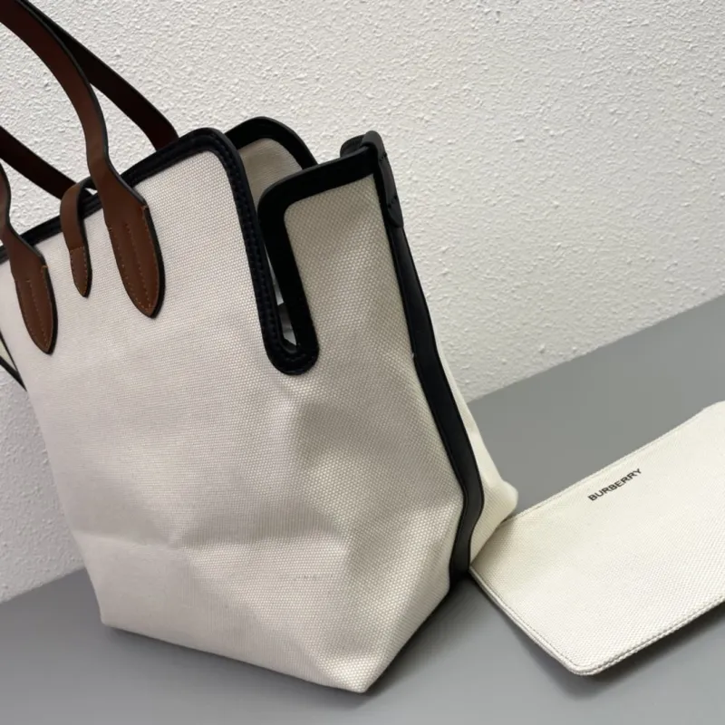 Burberry 8327 Cream Tote Bag with Pouch 35cm - Image 6