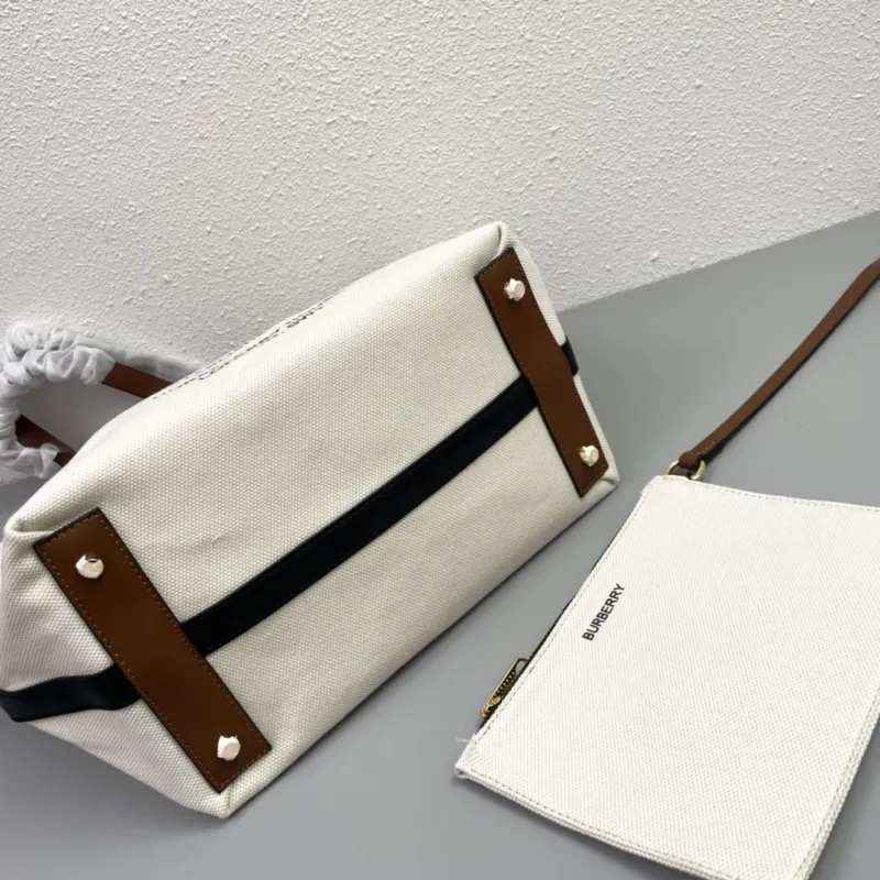 Burberry 8327 Cream Tote Bag with Pouch 35cm - Image 7